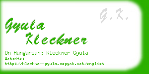 gyula kleckner business card